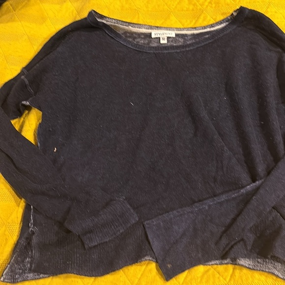 StyleMint 100% cashmere light weight sweater navy washed M - Picture 3 of 5